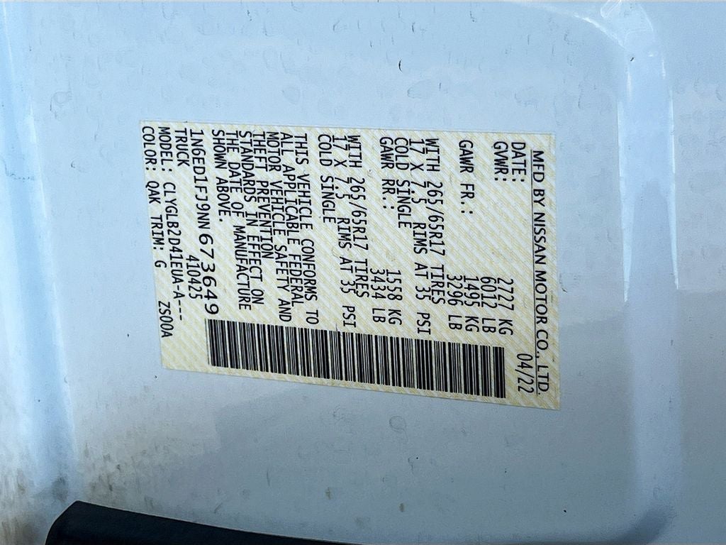 2022 Nissan Frontier SV