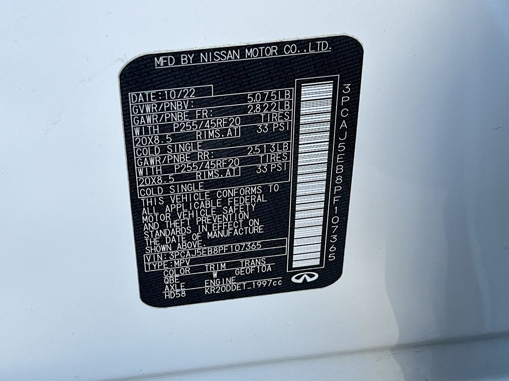 2023 INFINITI QX50 Sensory