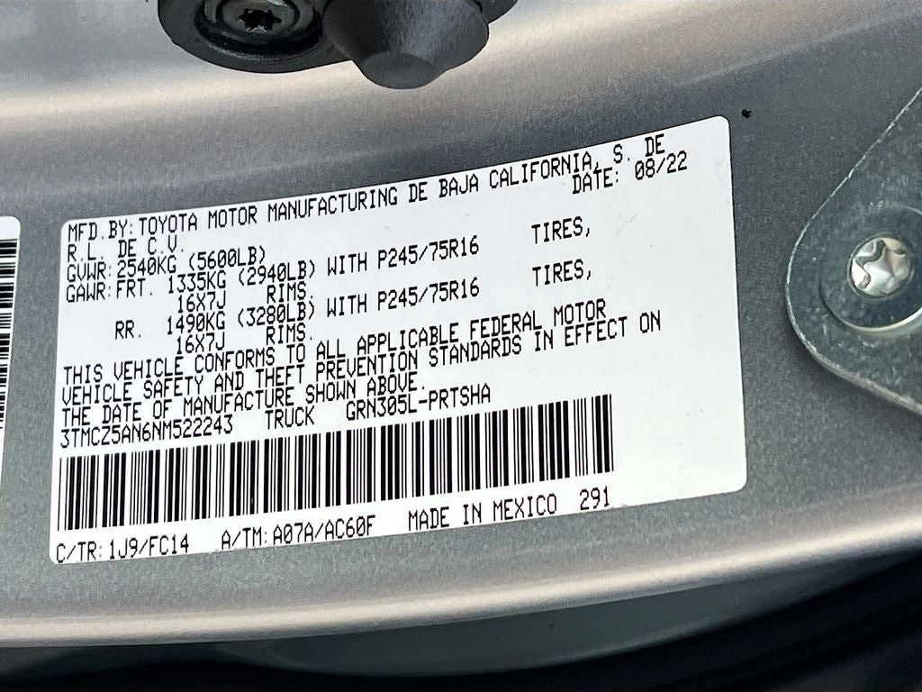 2022 Toyota Tacoma SR5 V6