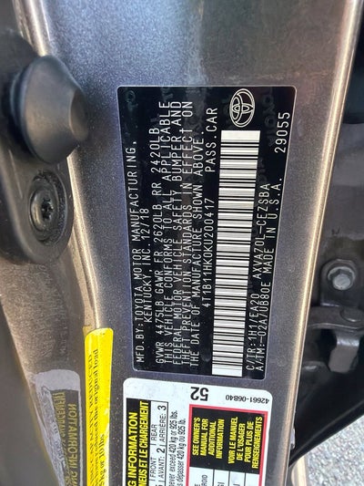 2019 Toyota Camry SE
