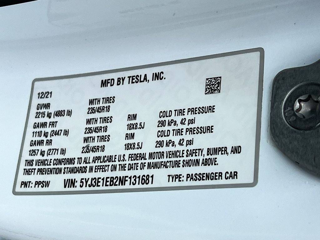 2022 Tesla Model 3 Long Range