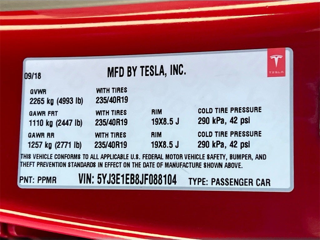 2018 Tesla Model 3 Long Range