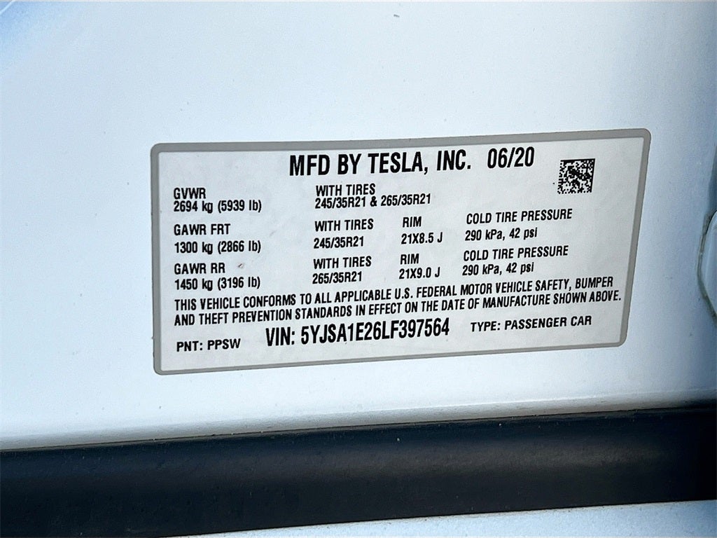 2020 Tesla Model S Long Range Plus