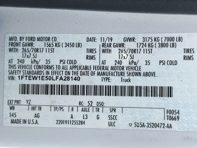 2020 Ford F-150 XL