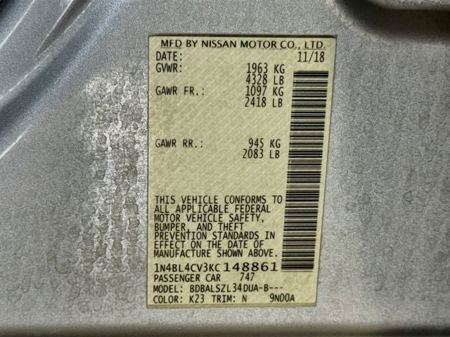 2019 Nissan Altima 2.5 SR