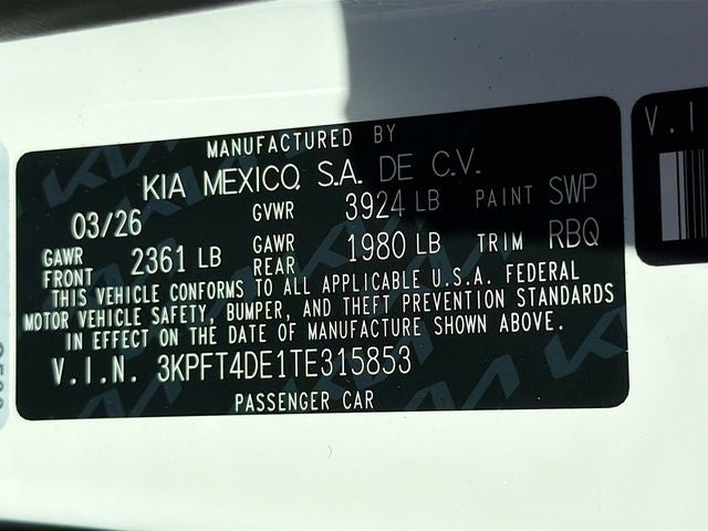 2026 Kia K4 LXS
