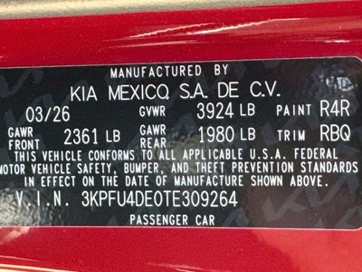 2026 Kia K4 EX
